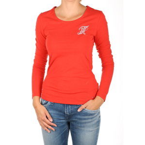Tommy Hilfiger dámské červené tričko Lizzy s dlouhým rukávem